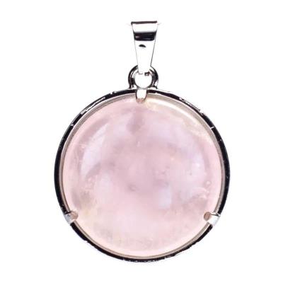 Pendentif om quartz rose