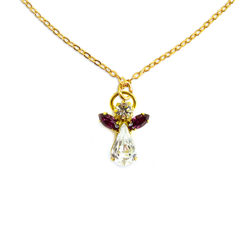 Ange de cristal juillet rubis