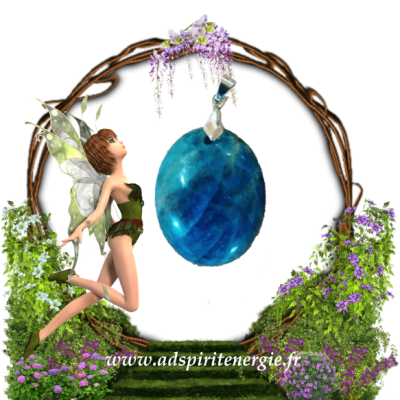 Apatite bleue pendentif oval qualité AA  