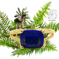 Bague lapis lazuli sur argent dore