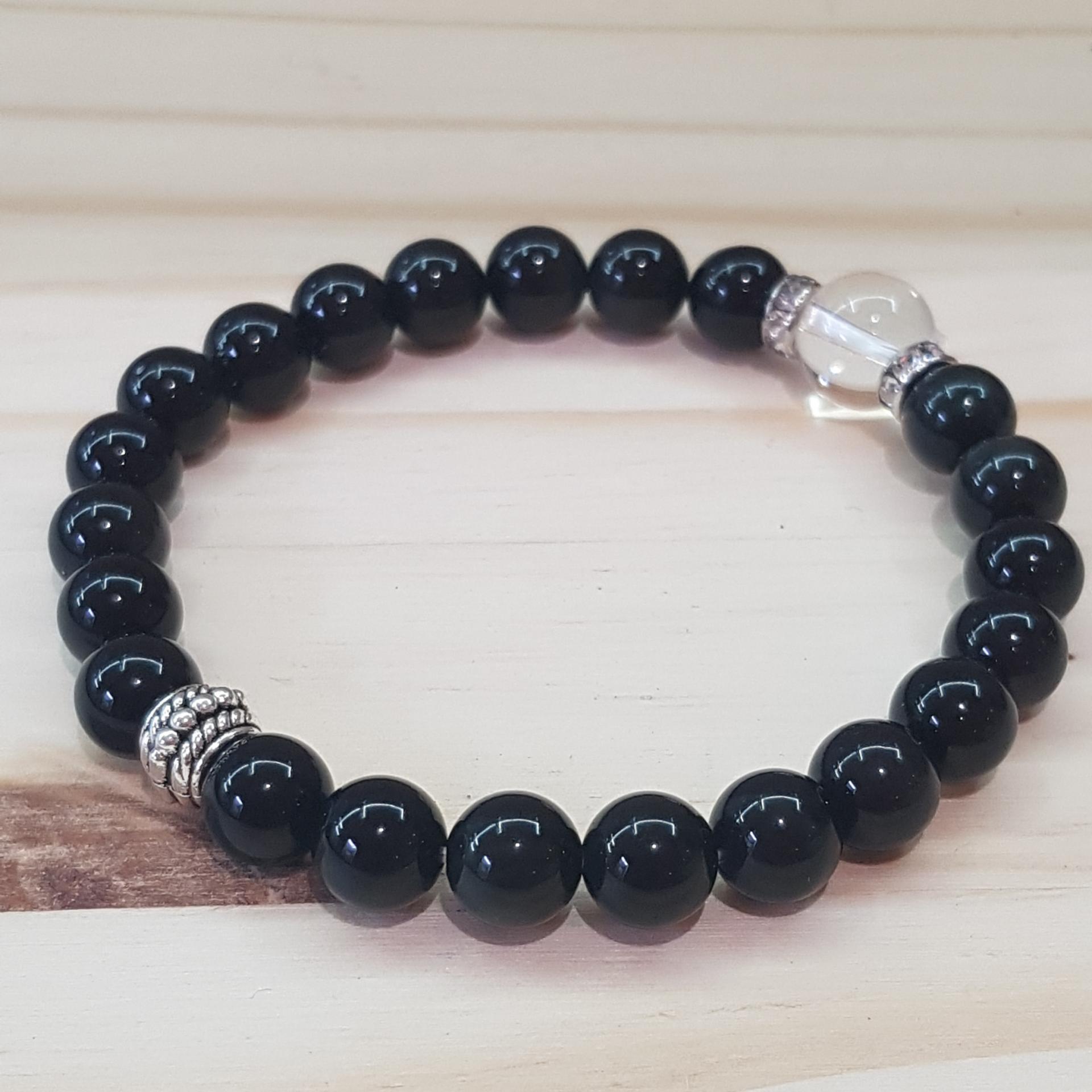Bracelet 8mm oeil celeste