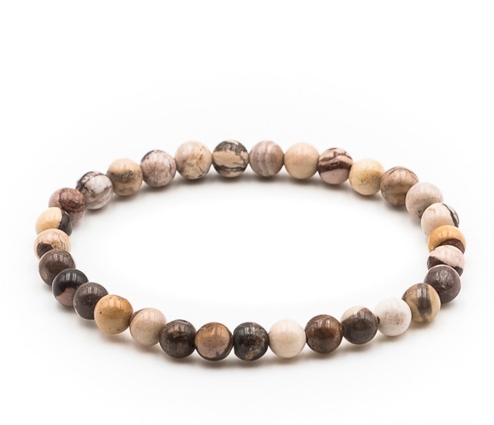 Bracelet boule 06mm jaspe brun 1
