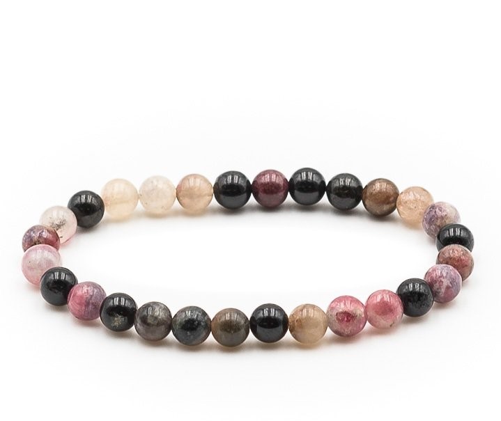Bracelet boule 06mm tourmaline multicolore 1