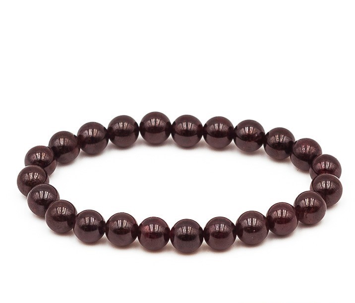 Bracelet boule 08mm grenat rouge 1