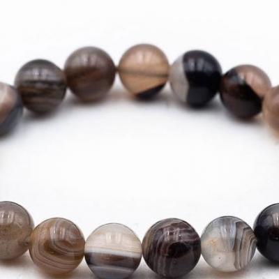 Bracelet boule 10mm agate botswana qa 1