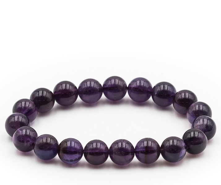 Bracelet boule 10mm amethyste 1
