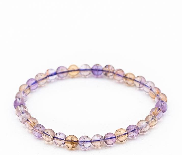 Bracelet boule 6mm ametrine