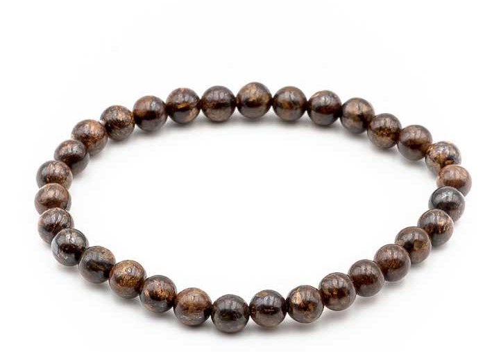 Bracelet boule 6mm bronzite 1 1