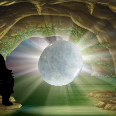 Calcite bleue galet plat