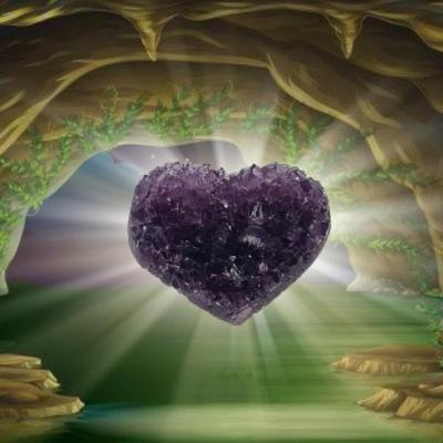 Coeur amethyste cristalise 