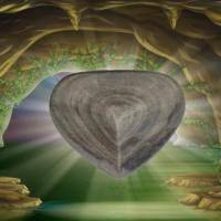 Coeur obsidienne argente