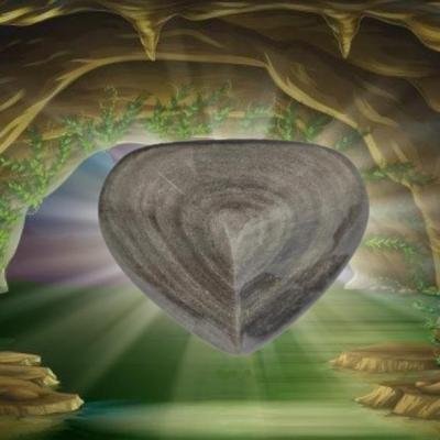 Coeur obsidienne argente