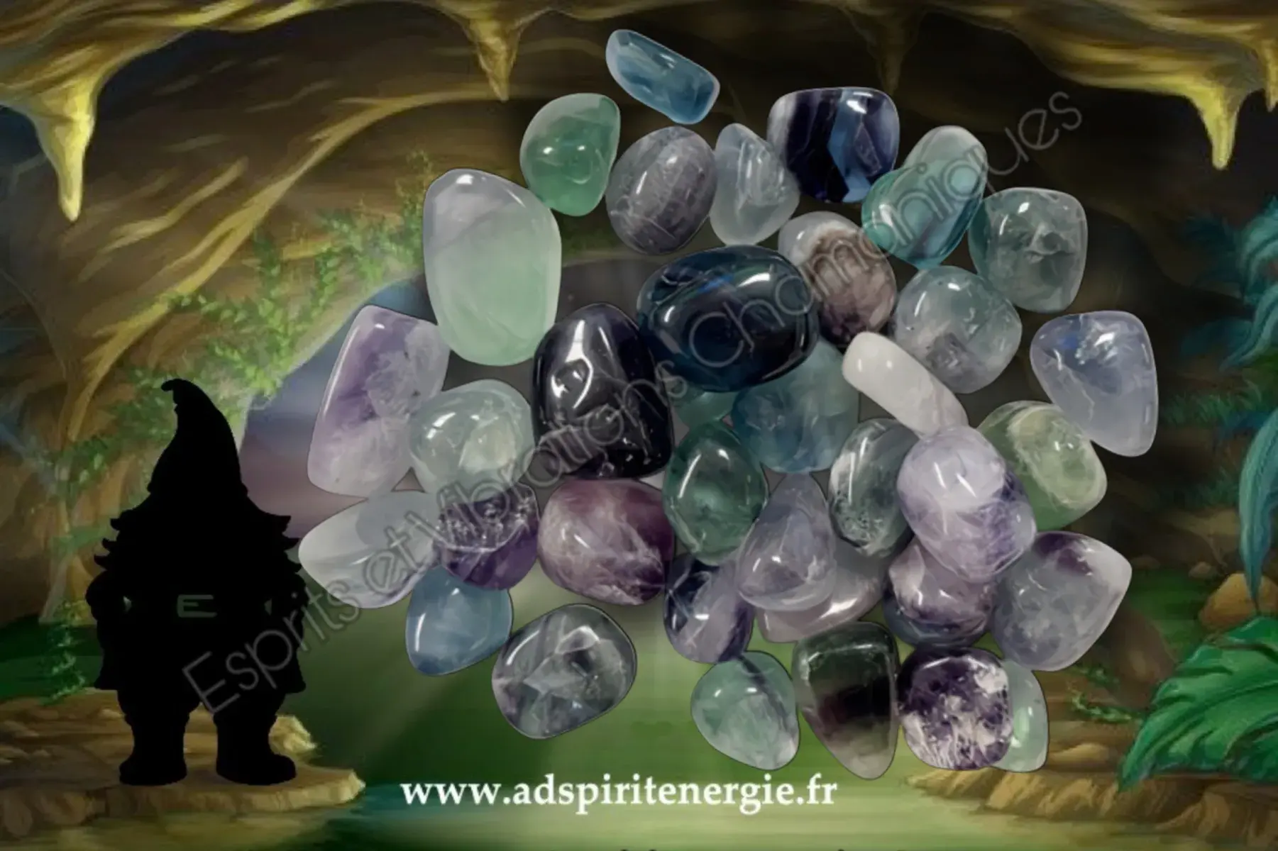 Fluorite multicolore roule