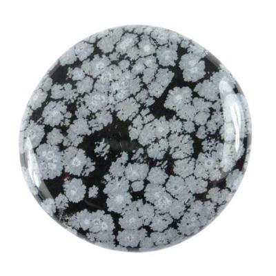 Galet obsidienne neige zoom