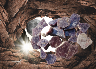 Lepidolite brute