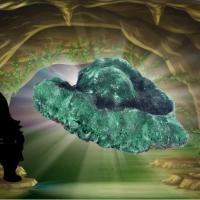 Malachite fibreuse coeur