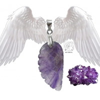 Pendentif aile d ange amethyste argent
