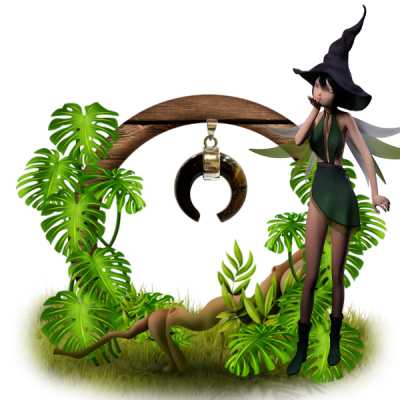 Pendentif corne oeil de tigre