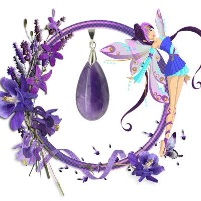 Pendentif goutte amethyste