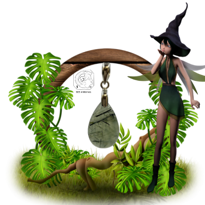 Pendentif goutte prehnite sur argent