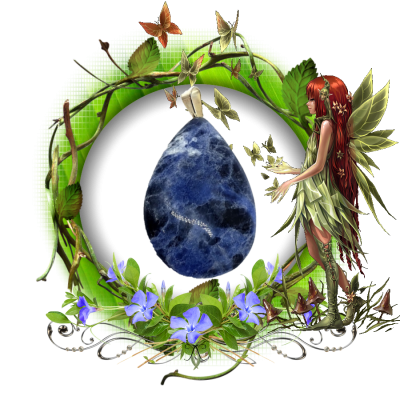 Pendentif goutte sodalite