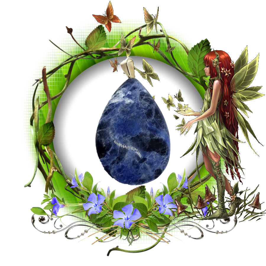 Pendentif goutte sodalite