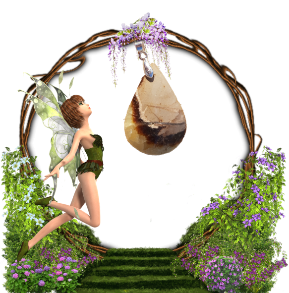 Pendentif petite goutte septaria