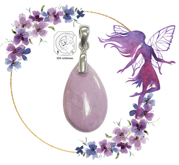 Pendentif phosphosiderite argent