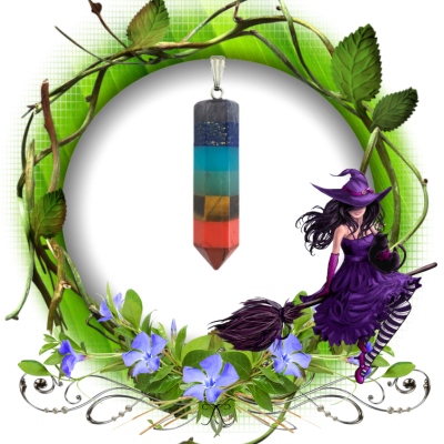 Pendentif pointe 7 chakras