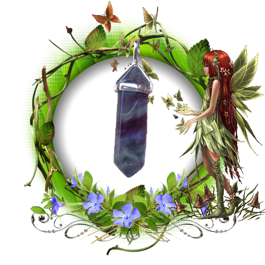 Pendentif pointe fluorite