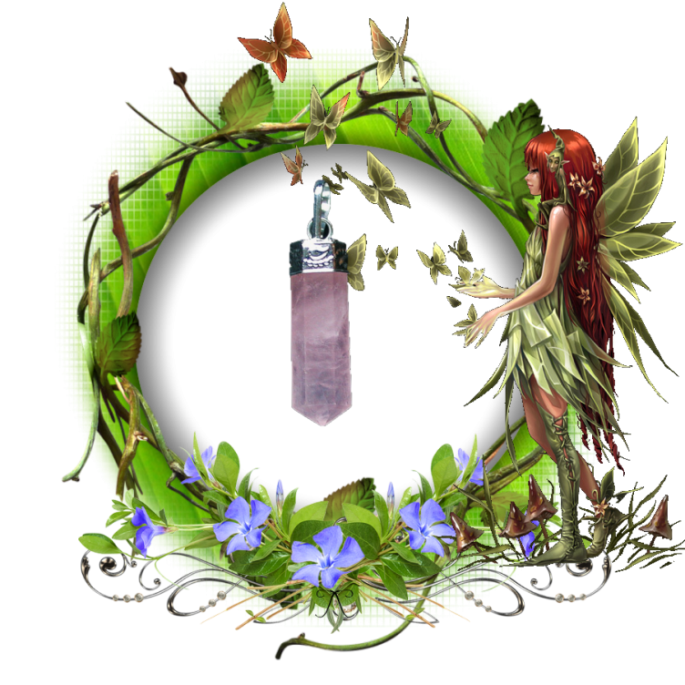 Pendentif pointe quartz rose2