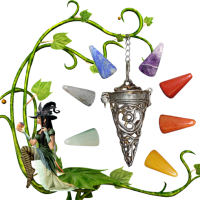 Pendule om argente avec pierres 7 chakras2