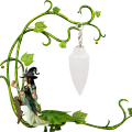 Pendule selenite goutte chainette chakra2 1