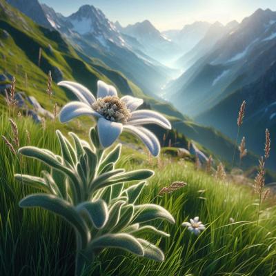 Photorealiste de l edelweiss comme on la trouve dans la nature