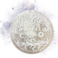 Plaque selenite arbre de vie 14cm