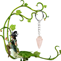 Porte clefs avec pendule en quartz rose2 1