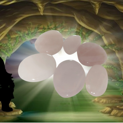 Quartz rose galets plat