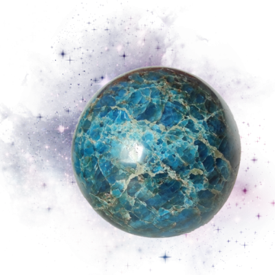 Sphere apatite bleue grosse