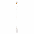 Pendule selenite goutte chainette chakra2 1
